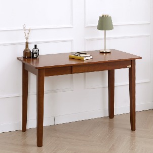 [해피아워][Loydn Natural] 고무나무 원목 일자형 책상 테이블 1200